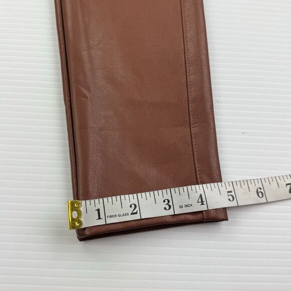 TAGOO Faux Leather Pants Women’s Small Brown High Rise Skinny Stretch Pull-On - Picture 8 of 9